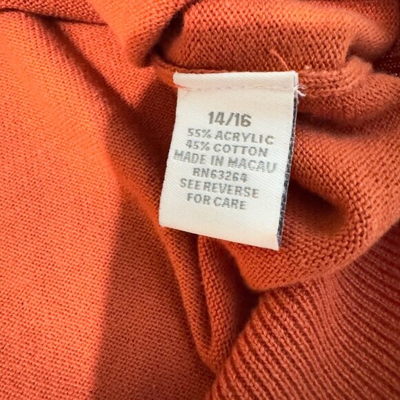 Womens Turtleneck Sweater Dressbarn 14/16 Acrylic & Cotton Blend Rust Orange - Picture 4 of 8